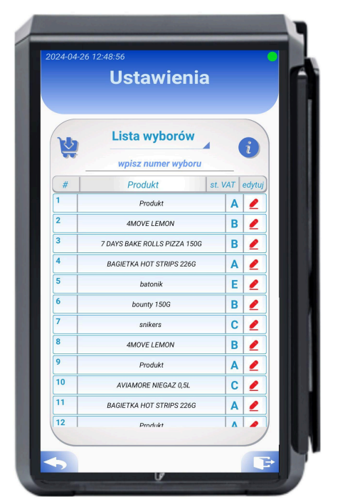 Ustawienia listy wyborów